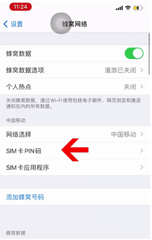 岳阳楼苹果14维修网分享如何给iPhone14的SIM卡设置密码 