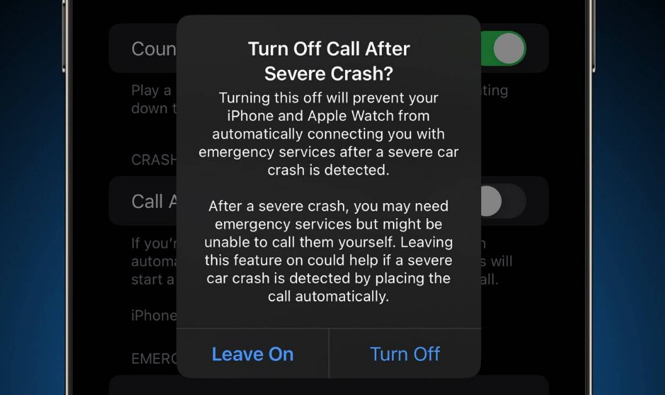 岳阳楼苹果14维修分享 iPhone 14 和 Apple Watch 上关闭崩溃检测 