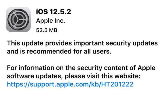 岳阳楼苹果手机维修分享iOS12.5.2发布，建议所有老苹果用户安装 